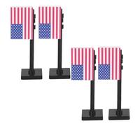 BESPORTBLE 4 Bloques De Construcción Banderas Estadounidenses En Miniatura Decoración del Día De La Independencia Soldados De Juguete para Juego De rol Educativo