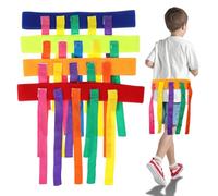 BESPORTBLE 4 cinturones de juego divertidos para niños y niñas, equipo de entrenamiento de tela Oxford en azul, rojo, naranja y verde para diversión al aire libre interacción entre padres e hijos