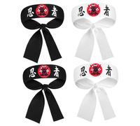 BESPORTBLE 4 Diademas Japonesas para Mujer de Poliéster Transpirable Estilo Samurái, Accesorio Confiable y Versátil para Outfit o Disfraz de Karate