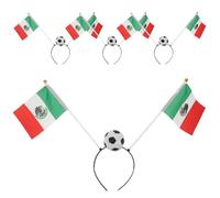 BESPORTBLE 4 diademas para fiestas de fútbol, con banderas mexicanas, para el cabello, para mujeres y hombres, accesorios para juegos de fútbol.