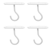 BESPORTBLE 4 Ganchos Metálicos Multifunción para Pared y Techo, Color Blanco, Tamaño Pequeño, Colgadores de Plantas para Interiores y Exteriores, Soportan Macetas, Linternas y Decoraciones,