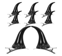 BESPORTBLE 4 Pares Pinza Pelo Cuernos Halloween Negra de Resina y Metal | Clip-on para Disfraces y Sombreros, Estilo Gótico, Adecuado para Fiestas de Cumpleaños y Eventos Escolares