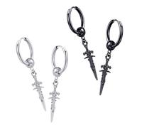 BESPORTBLE 4 Pendientes De Aro De Plata Con Forma De Oreja Modernos Estilo Hip Hop Accesorio De Ropa Clip Para La Oreja Color Negro