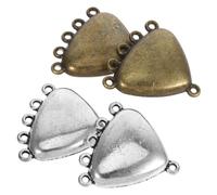 BESPORTBLE 4 Piezas 5 Conector de accesorios fregadero del estante del juguete borlas para manualidades cuentas espaciadoras con agujeros grandes bandeja con colgante de corazón aleación