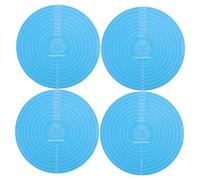 BESPORTBLE 4 piezas Alfombrillas Redondas de Silicona para Hornear con Medidas Antideslizantes y Reutilizables Tapetes para Amasar y Decorar Pasteles Color Azul Claro