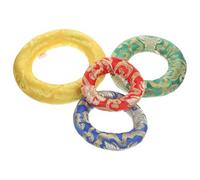 BESPORTBLE 4 Piezas Almohadilla de Algodón para Cuenco Tibetano y Cuenco Cantador, Soporte en Forma de Anillo Bordado Estilo Chino para Meditación y Yoga Color Aleatorio