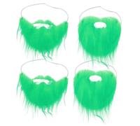 BESPORTBLE 4 Piezas Barba Verde Chico Divertido Temático Bigotes Fiesta Barbado Pelo Trébol Pelusa Barba Falsa Barba Cosplay Calle. Barba De Cosplay del Día De Patrick Franela Green