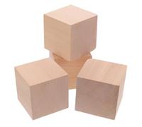 BESPORTBLE 4 Piezas Bloques de Madera Natural para Cubos Sin Acabado para Manualidades Diy y Herramientas Matemáticas Educativas