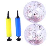 BESPORTBLE 4 Piezas Bola Inflable Lentejuelas para Piscina Juguete Acuático Transparente con Bomba para Fiestas y Actividades
