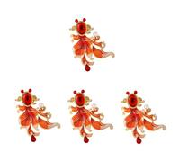 BESPORTBLE 4 Piezas Broche de koi caballero alfiler accesorios pequeño Boda retro broches de peces de colores para mujer broches femeninos broche vintage chino broche de mujer pedrería rojo