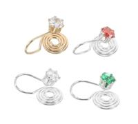 BESPORTBLE 4 Piezas Clips Para Orejas Perforadas Brillantes Clips De Oreja De Joyería Pendientes Falsos Para Mujer Pendientes No Perforantes Ear Cuff No Perforante Joyería Del Oído Cobre