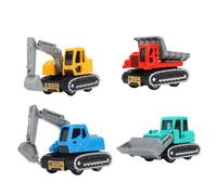 BESPORTBLE 4 Piezas Coches de Ingeniería para Juguetes con Función Pull Back Portátil para Regalo Educativo de Cumpleaños y Navidad