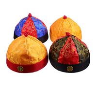 BESPORTBLE 4 Piezas De Sombrero De Príncipe De La Dinastía Qing Sombreros De Tela Retro Sombrero De Disfraz De Estilo Trenzado Sombrero Tradicional Chino Sombrero Antiguo Chino