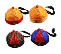 BESPORTBLE 4 Piezas De Sombreros Trenzados De La Dinastía Qing Para Disfraces Sombreros Para Mujeres Sombreros De Emperadores Sombreros Chinos Gorras Vintage De Tela