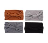 BESPORTBLE 4 Piezas Diadema De Yoga Tandillas De Color Beige Para Mujeres Bufanda De Diadema Para Mujer Diademas Anchas y Elásticas Para Mujer Banda De Cabello Anudado Poliéster
