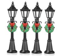 BESPORTBLE 4 Piezas Farolas Miniatura para Casa de Muñecas Accesorios Decorativos para Pueblo Navideño Lámparas Callejeras para Adornos Infantiles