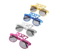BESPORTBLE 4 Piezas Gafas de Año 2027, Gafas Numéricas para Fiesta, Plástico, Cómodas, Decoración Festiva, Accesorio Fotográfico para Fotos de Grupo y Viajes de Fin de Año