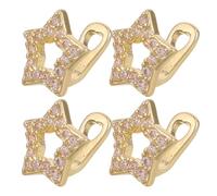 BESPORTBLE 4 Piezas Tapas Brillantes para Hombre y Mujer - Cubierta Estrella para Diente Superior e Inferior - Joyería para Disfraz Rapero - Accesorios para Fiesta Hip Hop Dorados