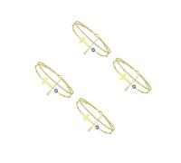 BESPORTBLE 4 Piezas Tobillera Con Capas De Ojos Tobillera Para Mujer Señora Pulseras De Tobillo Cadena De Tobillo Cruzada Tobillera Mal De Ojo Tobillera Cruzada Aleación Golden