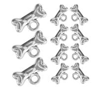 BESPORTBLE 40 Piezas Colgante De Hueso De Perro Encantos De Animales Cuentas De Animales Colgante De Huesos De Perro Encanto De Perro Perlas De Perro Collar De Hueso De Perro Silver Metal