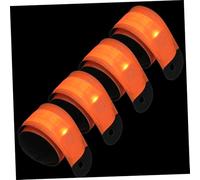 BESPORTBLE 4Pcs Correa de Tobillo de Caballo LED Accesorios de equitación Accesorios para Correr Equipamiento Outdoor Equipos de equitación Tiras reflectoras para Ropa reflexivo paño Orange