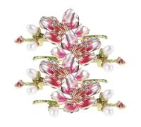 BESPORTBLE 4piezas Broche de Flores de Moda Aleación Broche de Flor Perlas y Gemas de Imitación Accesorios de Bisutería para Solapas de Cuello para Trajes y Atuendos Elegantes