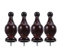 BESPORTBLE 4piezas Cabezal de Corte de Romano Tapa de Extremo para Barra de Cortina de Ventana Madera Decoración para Sala de Estar Cocina y Baño