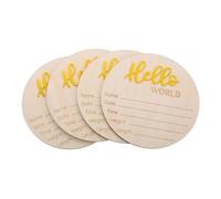 BESPORTBLE 4Piezas Letrero de Bienvenida para Recién Nacidos de Madera con Adorable para Decoración de Guardería y Anuncios