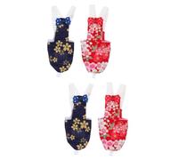 BESPORTBLE 4piezas Pañal para Periquitos y Aves Ropa Práctica Diseño Creativo para Salidas y Celebraciones Color Negro y Rojo