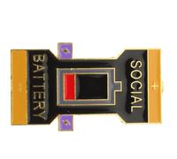 BESPORTBLE 4piezas Pin Broche De Batería Social Para Mujeres Pin De Psicología y Estado De Ánimo Accesorio De Moda Para Ropa Chaquetas y Bolsos