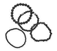 BESPORTBLE 4piezas Pulsera de Platillo Volante para Hombre Pulsera de Cuentas Negra con Gemas y Circonitas Joyas de Cadena Moderna para Looks Cotidianos Fiesta