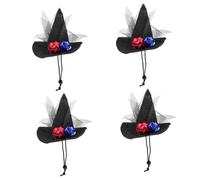 BESPORTBLE 4piezas Sombrero Decorativo De Rosa y Encaje para Mascotas Accesorio De Halloween para Perros y Gatos para Fiestas y Sesiones De Fotos Negro