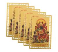 BESPORTBLE 5 Amuletos Tradicionales Chinos De La Suerte Con Forma De Tarjeta De La Incluye Una Estatua De Buda Y Un Amuleto De Protección De La Suerte De Metal También Sirve Como