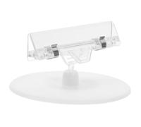 BESPORTBLE 5 Clips de Señal de Etiqueta y Clips para Exhibir Letreros Giratorios, Base Redonda, Plástico y Metal, Blancos, para Tiendas Minoristas y Boutiques