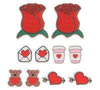 BESPORTBLE 5 Pares de Pendientes de Corazón para Mujer San Valentín Joyas Creativas Diseño de Café Rosa Flecha Sobre Oso y Rosa Accesorios de Festival Románticos para Obsequio