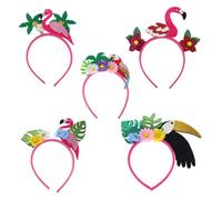 BESPORTBLE 5 Piezas Hawaiian Luau Hairbands With Flamingo Palm Leaves Flowers Lightweight Headwear For Beach Party Celebrations