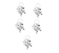 BESPORTBLE 5 Piezas llavero de egipto llavero símbolo de egipto Keychains únicos de símbolo de o s egipcio s creativos aleación Silver