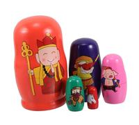 BESPORTBLE 5 Piezas Muñecas Rusas de Madera Anidadas con Personajes de Viaje al para Desarrollo Cognitivo Infantil y Imaginativo Seguro y Cultural