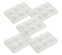 BESPORTBLE 5 Piezas Placa de Porcelana para Reacción de Cerámica de Color Claro 6 Agujeros, Fácil de Usar y Almacenar, Adecuado para Laboratorio de Química y Clases Prácticas