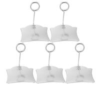 BESPORTBLE 5 Piezas Soporte Metálico Adecuado para Señalización de Precios Reutilizable para Etiquetas de Precio Clip Plata Resistente para Supermercado y Farmacia