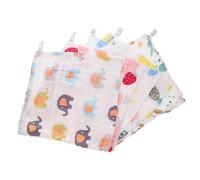 BESPORTBLE 5 piezas Toallas de Algodón para Niña Absorbentes y Suaves Paños Faciales Portátiles con Diseño de Dibujos Animados Lavables y Transpirables para Recién Nacido