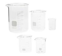 BESPORTBLE 5 Piezas Vasos Medidores Superficie de Baja Adhesión de Vidrio Graduados para Laboratorio Capacidad de 10ml a 250ml y Medición Precisa para Experimentos Químicos