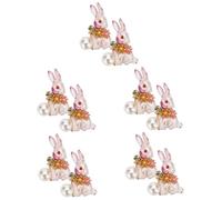 BESPORTBLE 5 Series Broche De Conejo Adornos Para Diseño Suave Broche De Dibujos Animados Broches De Conejo Con Perla Broche De La Joyería Chicas Rápido Adornos De Broche Cristal 2 Piezas X 5