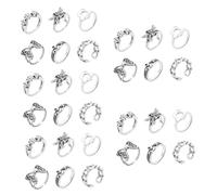 BESPORTBLE 5 Series Conjunto De Anillos De Dedo Para Mujeres Joyería Retro Anillos Apilables Para Niñas Joyería Y Resistente Para Ocasiones Especiales 6 Piezas X 5