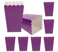 BESPORTBLE 50 Cajas para Palomitas de Papel Resistentes Grasa Tamaño Mediano Color Morado para Aperitivos y Dulces Fiestas Bodas y Cine Contenedores Plegables y Ligeros