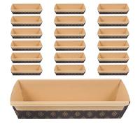 BESPORTBLE 50 moldes rectangulares de papel para pan - Moldes desechables antiadherentes para pan tostado, resistentes a la grasa, ideales para el Día de Acción de Gracias, panadería y casero