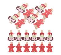 BESPORTBLE 50 Piezas Clips de Madera Mini para Fotos y Notas Decorativos con Temas de Cascanueces y Pan de Jengibre para Manualidades y Colgado de Imágenes Soportes Pequeños para Tarjetas y