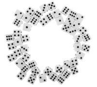 BESPORTBLE 50 Piezas Dados Estándar Esquinas Redondeadas Puntos Negros para Mesa Enseñanza Matemática y Entretenimiento Bares y Ktv Set de Blancas