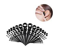 BESPORTBLE 50 Piezas Juego de expansión del oído falso indicador medidores para los expansiones del oído joyería piercing del cuerpo expansores de oído Black