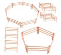 BESPORTBLE 50 Piezas Vallas de Granero de Juguete con Conectores Accesorios de de Corral para Figuras de Animales de Granja Educativo de Vallas Miniatura para Construcción de Granjas